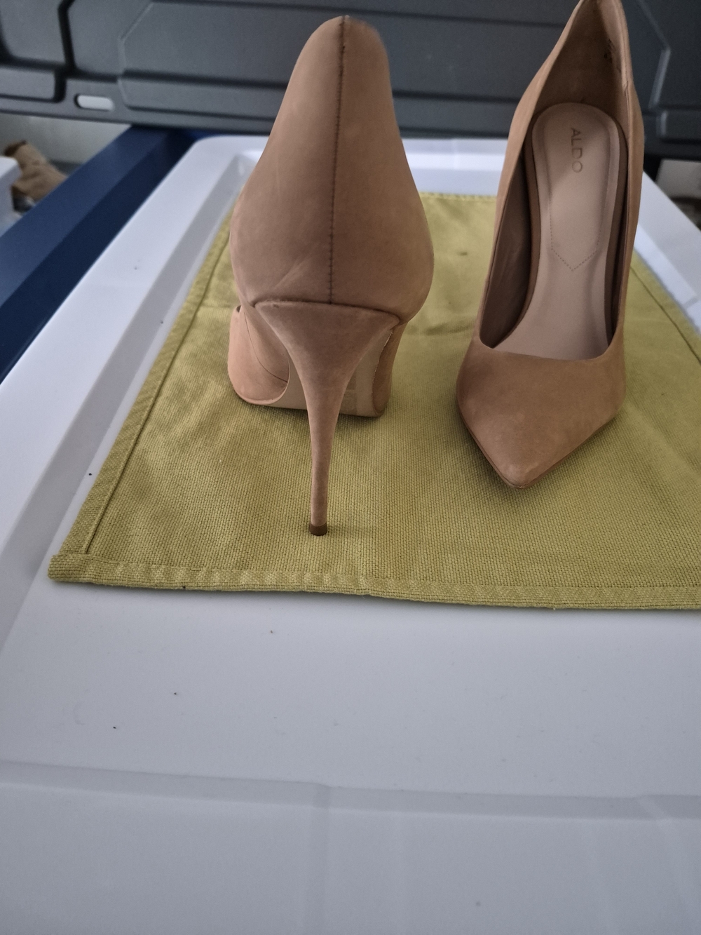 ALDO Camel/Tan Suede Pointed-Toe Stiletto Pumps